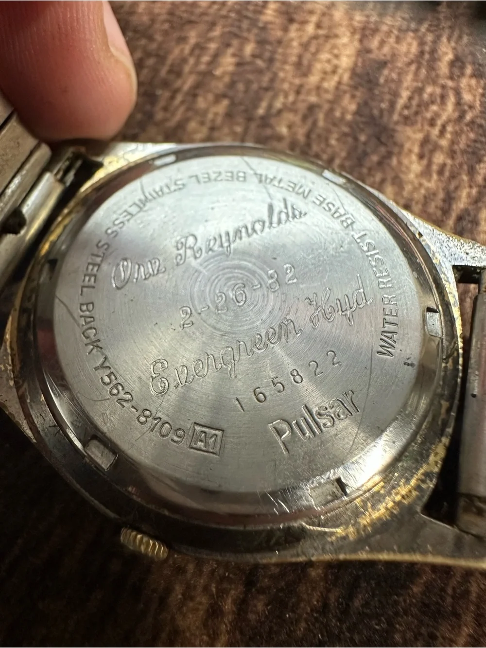Vintage Pulsar Two-Tone Stainless Back Engraved Watch